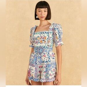 FARM RIO Romantic Bandanas Off-White 100% Organic Cotton Romper